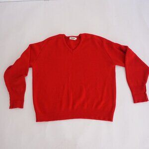 Vintage Tundra Canada Red Minimalist V Neck Knit Sweater Cotton Blend 2XLT